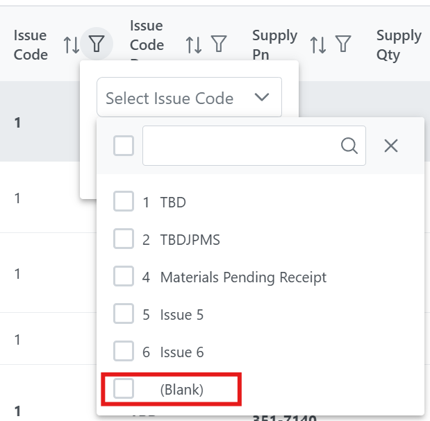 Blank Filters