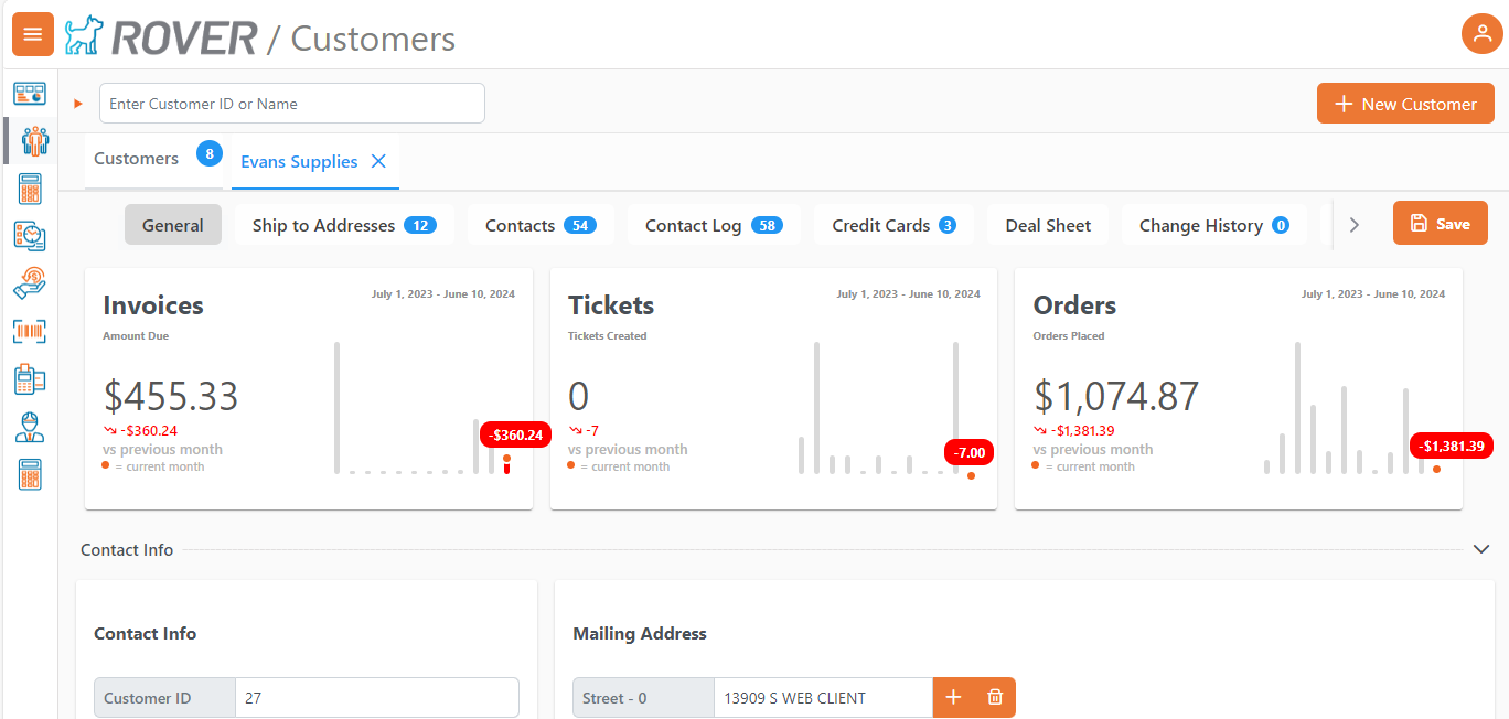 Customer Module KPI Cards