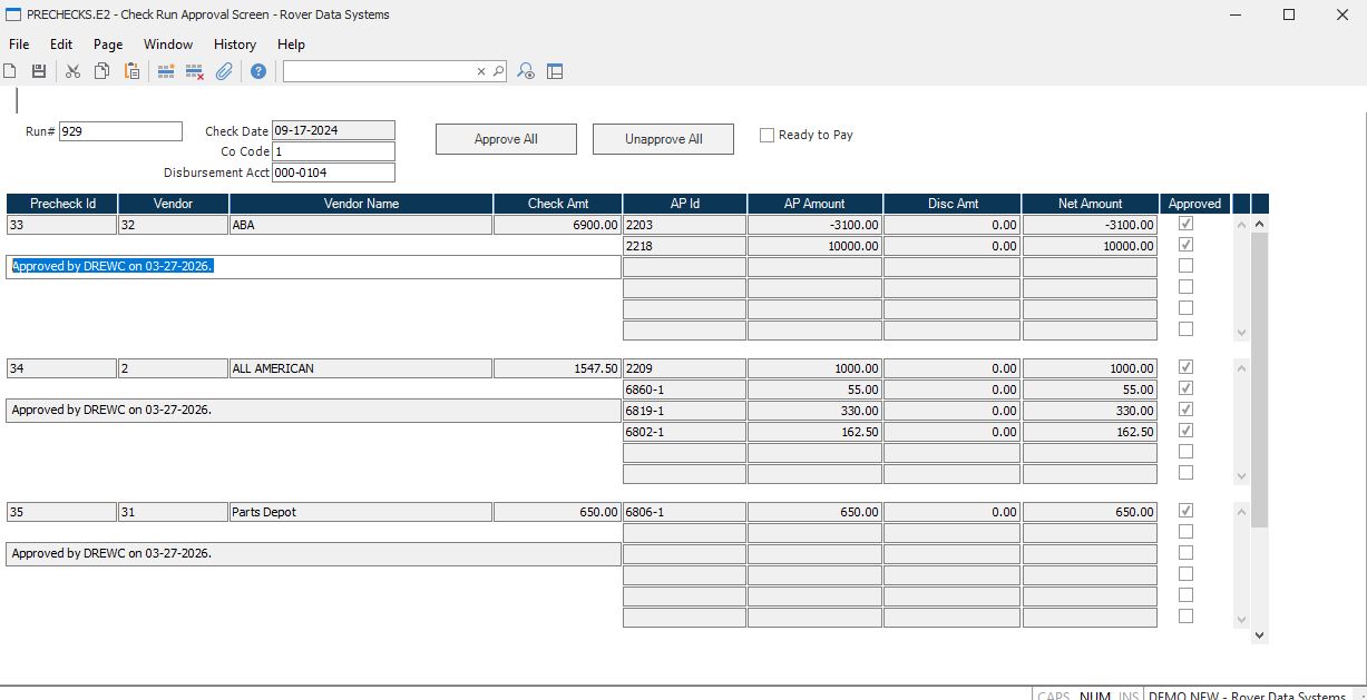 Prechecks Approved E2 
