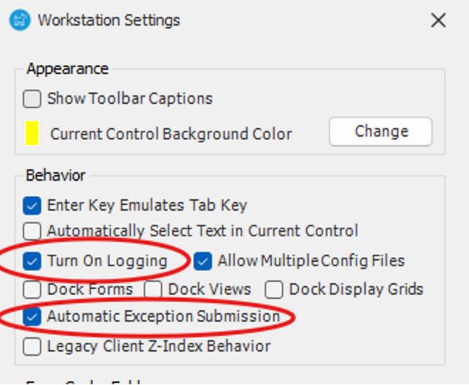Workstation Settings