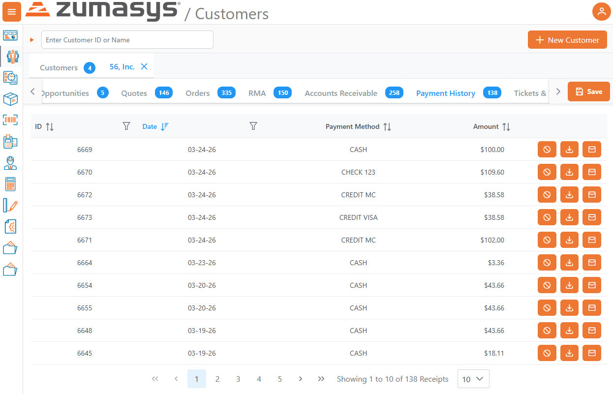 Customer Payment History