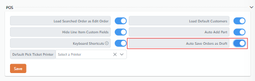 POS Auto Save Toggle