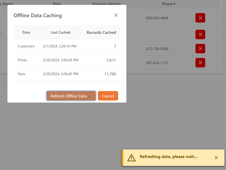 Offline Data Caching