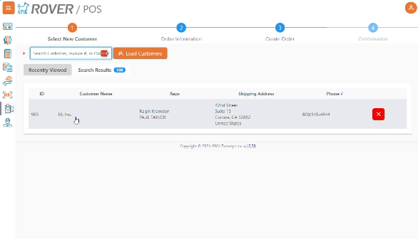 POS order information before parts