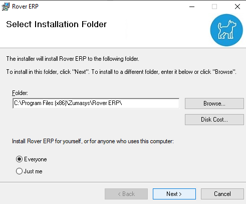 Select Installation Folder