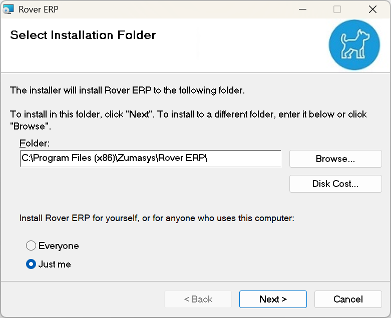 Select Installation Folder