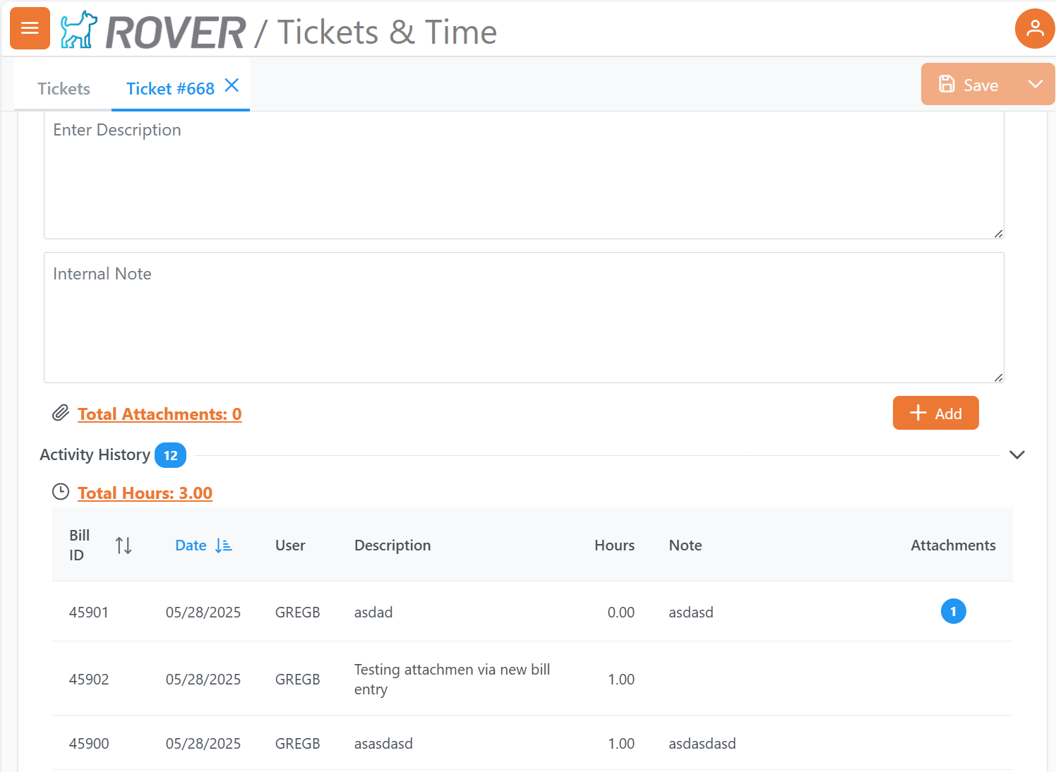Billing Attachments