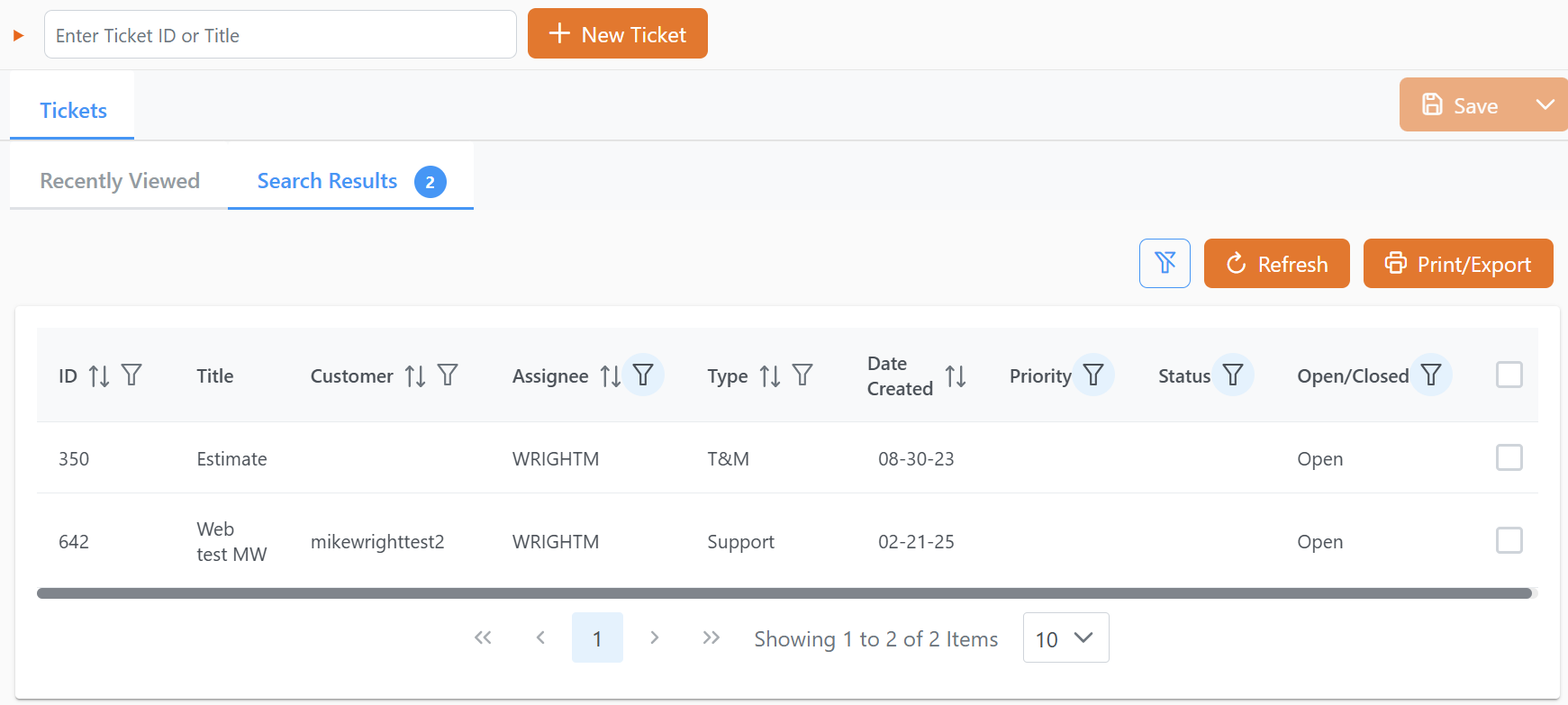 Tickets Overview