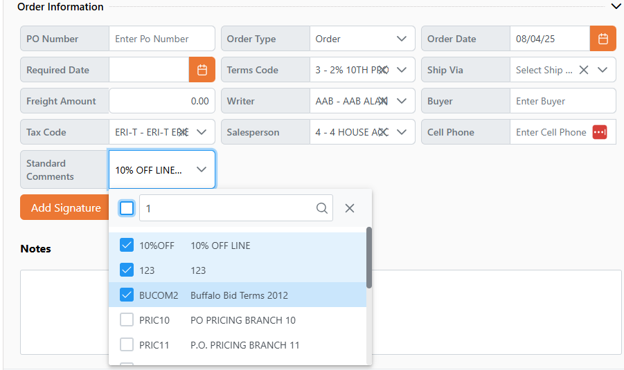 Multi-select Filtering