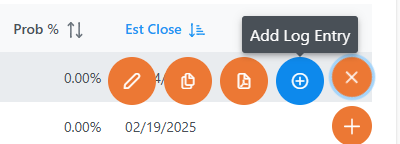 Sales Opportunity Log Entry Quick Action