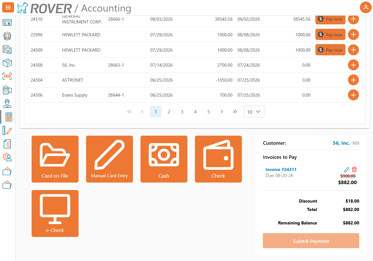Accounting Payment Updates
