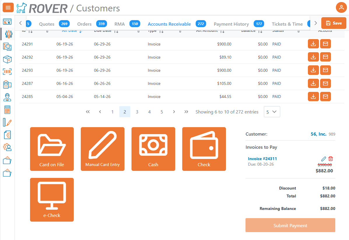 Customer Inquiry Payment Updates