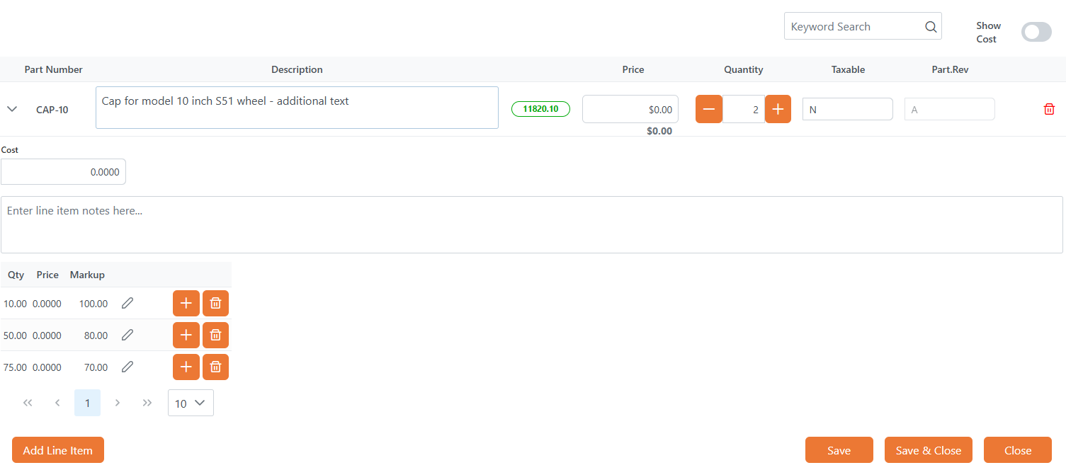 POS Quotes Additional Fields