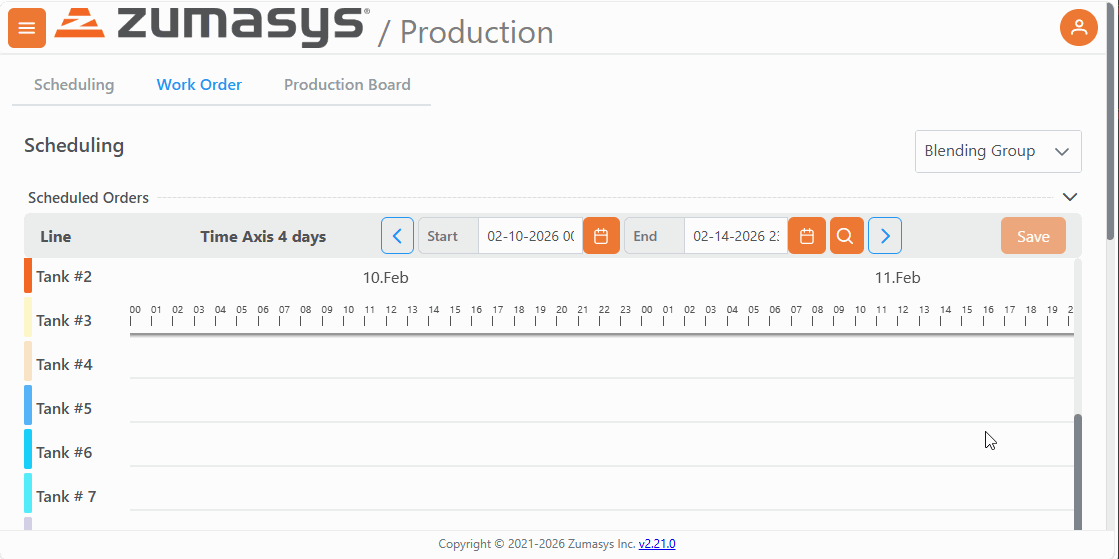 Production Scheduling Save Warning