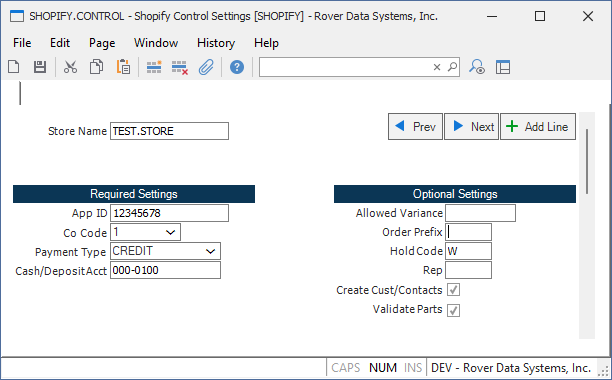 Screenshot of SHOPIFY.CONTROL